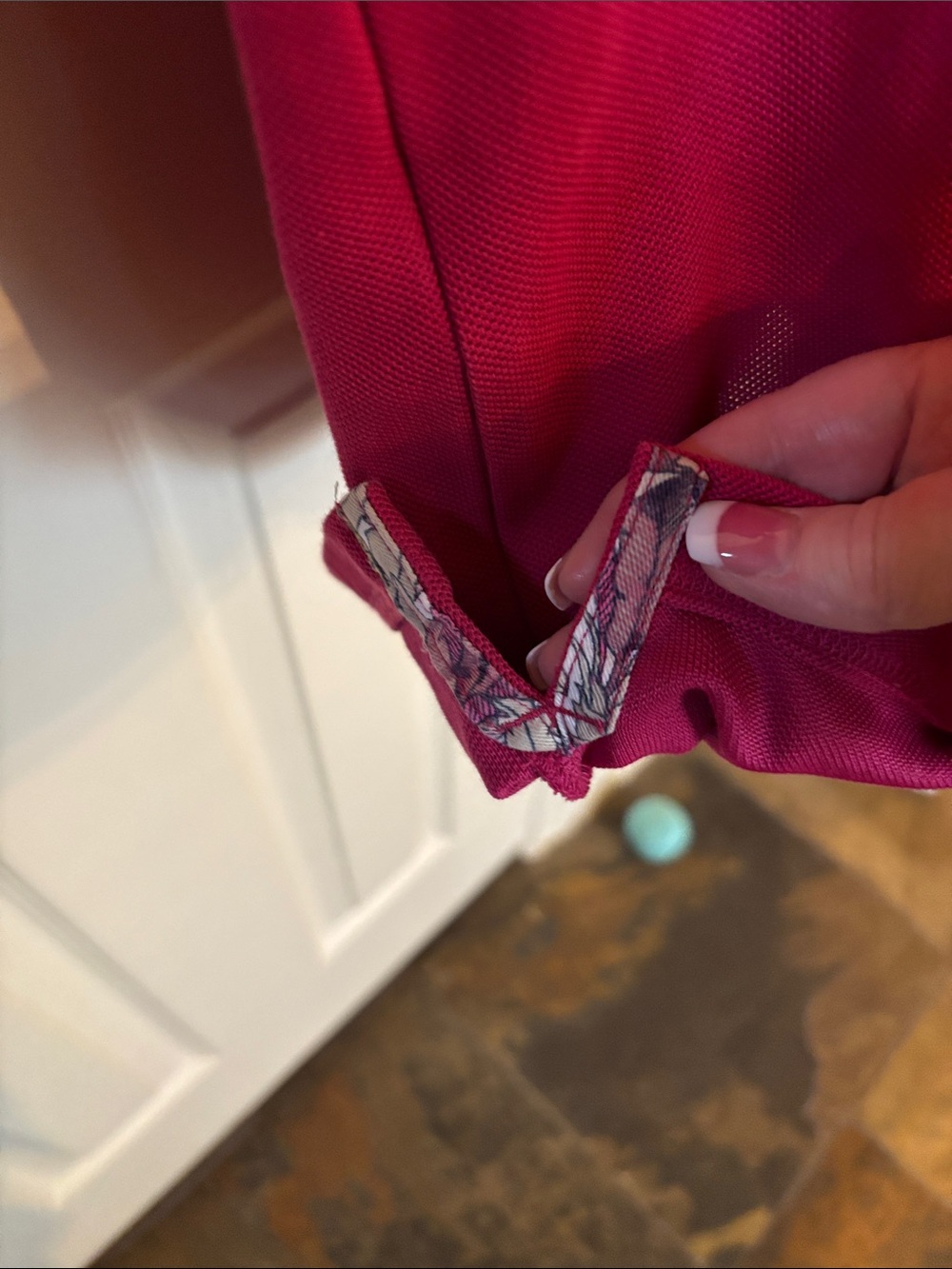 Tommy Bahama Raspberry Polo with Micro-Embroidered Fish - Picture 7 of 9
